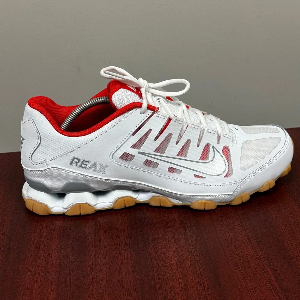 Nike Reax 8 TR Mesh Training Shoes Mens 12 White Wolf Gym Athletic Sport NEW